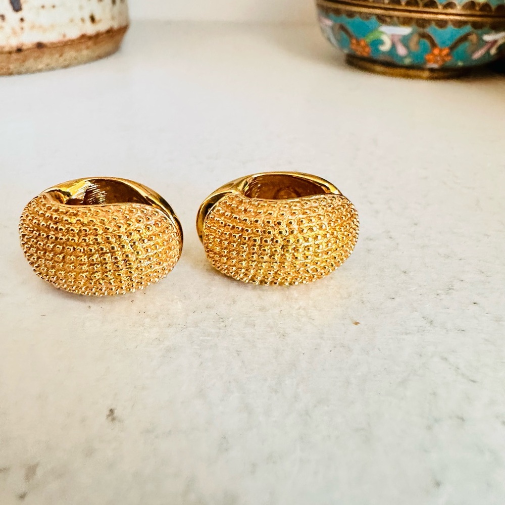 Napier Textured Gold Earrings